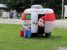 A picture of a Santa blow-up in a camper at Kymer's