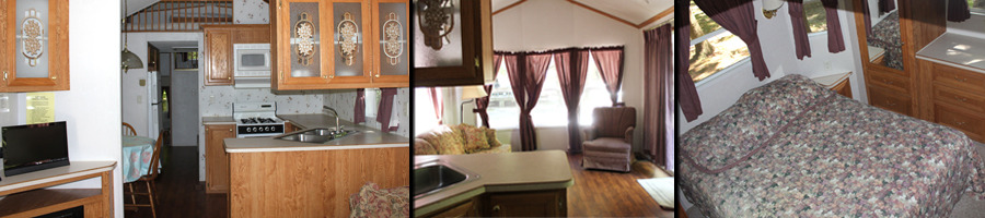 Interior pictures of a Kymer's rental trailer